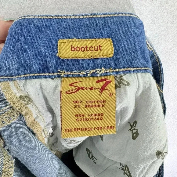 Seven7 Luxe Bootcut Jeans Womens Plus Size 26 Mid Rise Med Wash‎ Blue Denim NWT - Picture 8 of 8